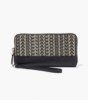 Beige / Multicolor Women's Marc Jacobs The Monogram Jacquard Continental Wristlet Wallets | 14359JYGW