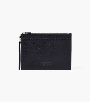 Black Women's Marc Jacobs The Large Leather Wristlet Wallets | 34021MTPK