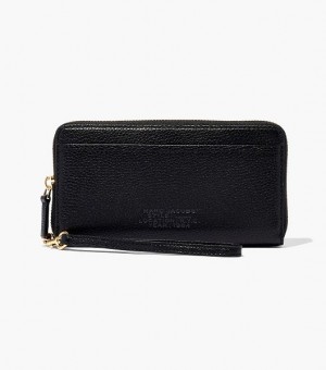 Black Women's Marc Jacobs The Leather Continental Wallets | 74021POXB