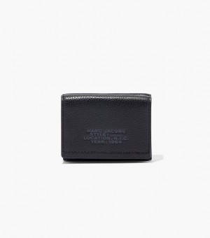 Black Women's Marc Jacobs The Leather Medium Trifold Wallets | 26813XBSG