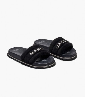 Black Women's Marc Jacobs The Terry Slides | 75483DKEJ