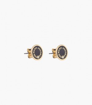 Black / Gold Women's Marc Jacobs The Medallion Stud | 20839AXWC