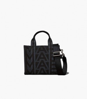 Black / Multicolor Women's Marc Jacobs The Outline Monogram Small Tote Bags | 80796QWYH