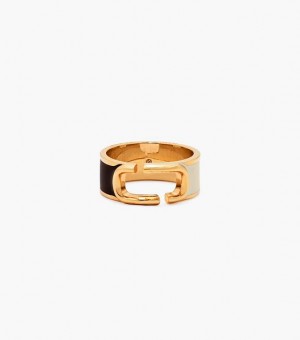 Black / Multicolor / Gold Women's Marc Jacobs The J Marc Colorblock Ring | 64082RQYH