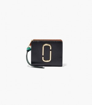 Black / Orange / Multicolor Women's Marc Jacobs The Snapshot Mini Compact Wallets | 81347DKUM