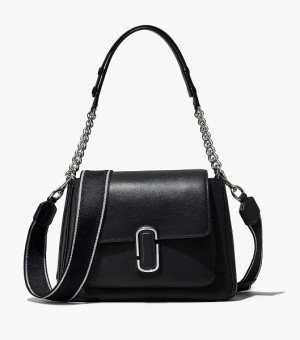 Black / Silver Women's Marc Jacobs The J Marc Chain Satchel Bags | 27086NOCX