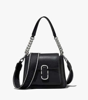 Black / Silver Women's Marc Jacobs The J Marc Chain Mini Satchel Bags | 78039MBUT