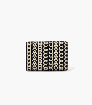 Black / White Women's Marc Jacobs The Monogram Medium Trifold Wallets | 42319RAUS