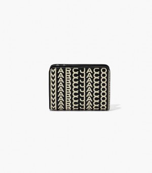 Black / White Women's Marc Jacobs The Monogram Mini Compact Wallets | 87239SOKM