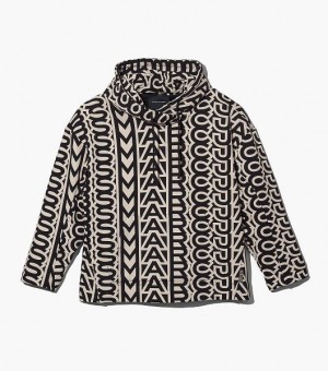 Black / White Women's Marc Jacobs The Monogram Oversized Hoodie | 82130RGOW