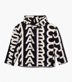 Black / White Women's Marc Jacobs The Monogram Oversized Hoodie | 84053VQAJ