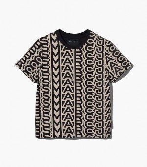 Black / White Women's Marc Jacobs The Monogram Baby T Shirts | 91405ZDSH