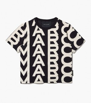 Black / White Women's Marc Jacobs The Monogram Baby T Shirts | 07369DMTI