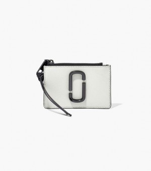 Black / White Women's Marc Jacobs The Snapshot Top Zip Multi Wallets | 78901QMGR