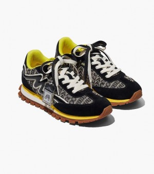 Black / Yellow Women's Marc Jacobs The Monogram Jogger Sneakers | 41037TDGX