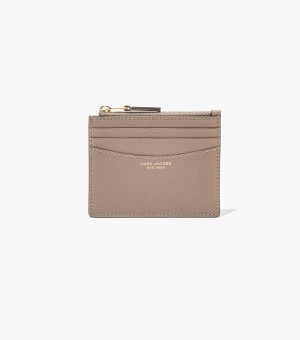 Cement Women's Marc Jacobs The Slim 84 Zip Card Case | 75043WKYH