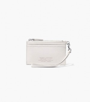 Cotton Women's Marc Jacobs The Leather Top Zip Wristlet Wallets | 68179LAXJ