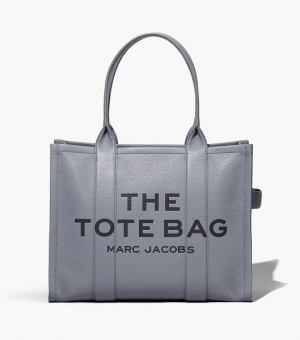 Grey Women's Marc Jacobs The Leather Large Tote Bags | 35246QBJR