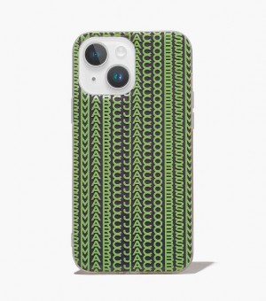 Grey / Green Women's Marc Jacobs The Monogram iPhone 14 Plus Phone Case | 81439YDZQ