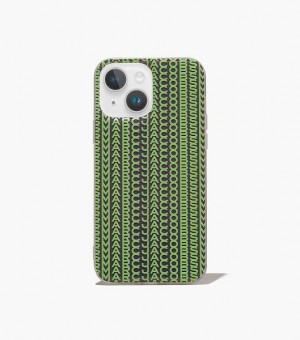 Grey / Green Women's Marc Jacobs The Monogram iPhone 14 Phone Case | 06342NGVE