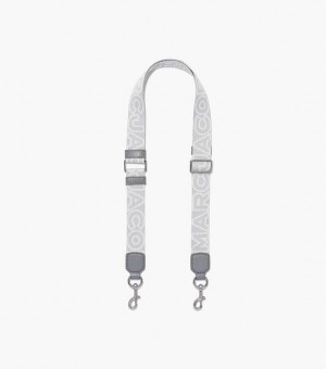 Grey / Multicolor Women's Marc Jacobs The Thin Outline Logo Webbing Strap | 80542RGSX