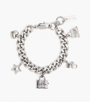 Light Silver Women's Marc Jacobs The Mini Icon Charm Bracelets | 97420HWTK