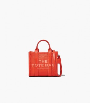 Orange Women's Marc Jacobs The Leather Mini Tote Bags | 09712ZPOK