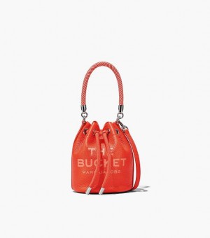 Orange Women's Marc Jacobs The Leather Mini Bucket Bags | 42916TWXJ