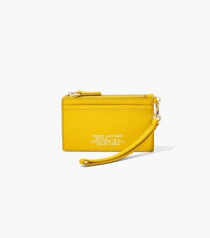 Orange Women's Marc Jacobs The Leather Top Zip Wristlet Wallets | 86274PHKU