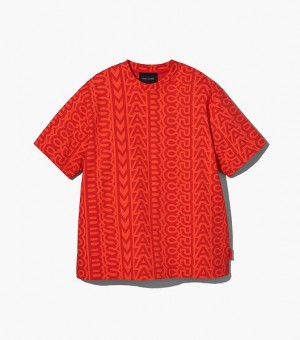 Orange / Red Women's Marc Jacobs The Monogram Big T Shirts | 76304NGLB