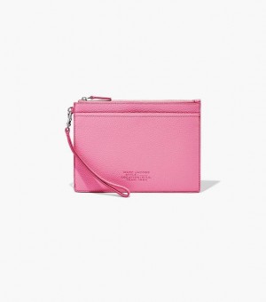 Pink Women's Marc Jacobs The Leather Small Wristlet Wallets | 41307WKLM