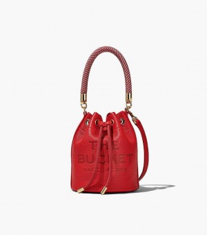 Red Women's Marc Jacobs The Leather Bucket Bags | 29467COFX