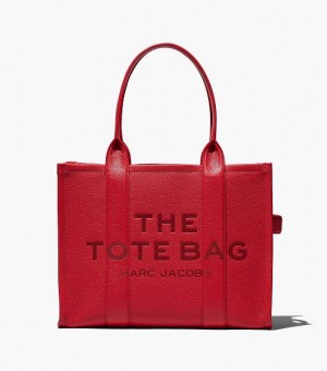 Red Women's Marc Jacobs The Leather Large Tote Bags | 58047HUBS