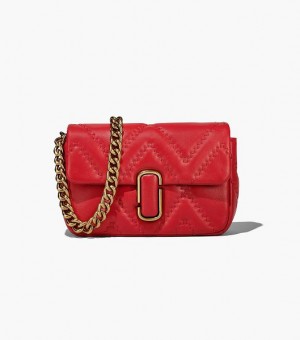 Red Women's Marc Jacobs The Quilted Leather J Marc Shoulder Bags | 09564JPLF