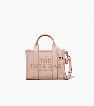 Rose Women's Marc Jacobs The Leather Small Tote Bags | 20685ZWNL