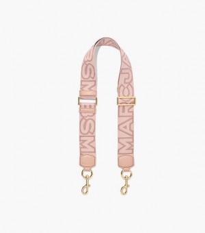 Rose / Multicolor Women's Marc Jacobs The Outline Logo Webbing Strap | 09435JEGQ