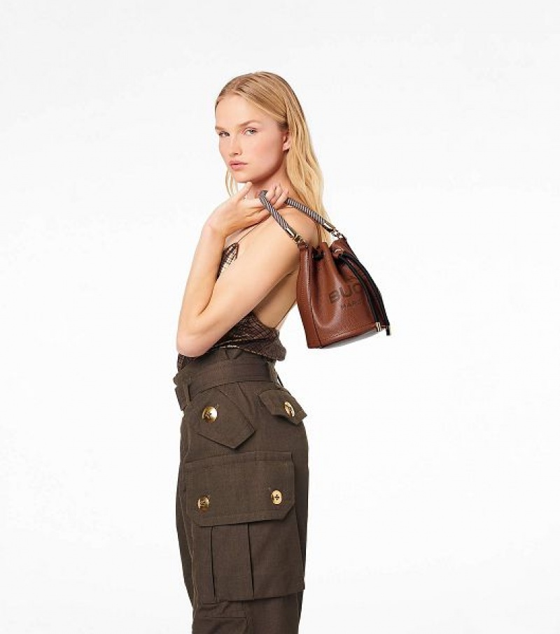 Argan Oil Women's Marc Jacobs The Leather Bucket Bags | 18530OWMZ