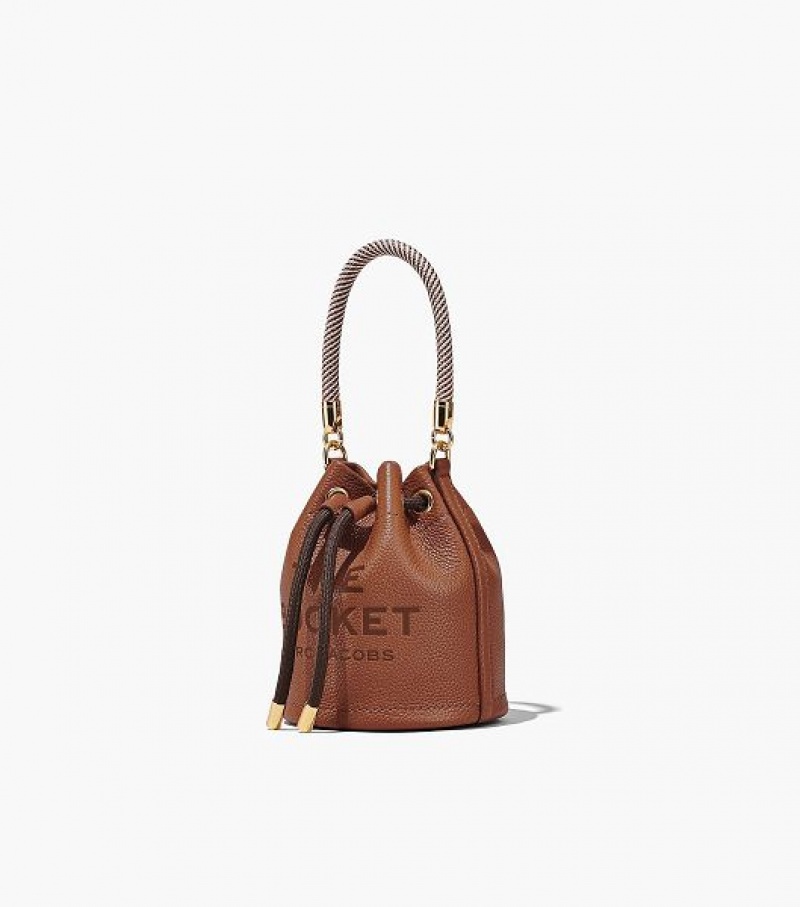 Argan Oil Women's Marc Jacobs The Leather Mini Bucket Bags | 82560SORA