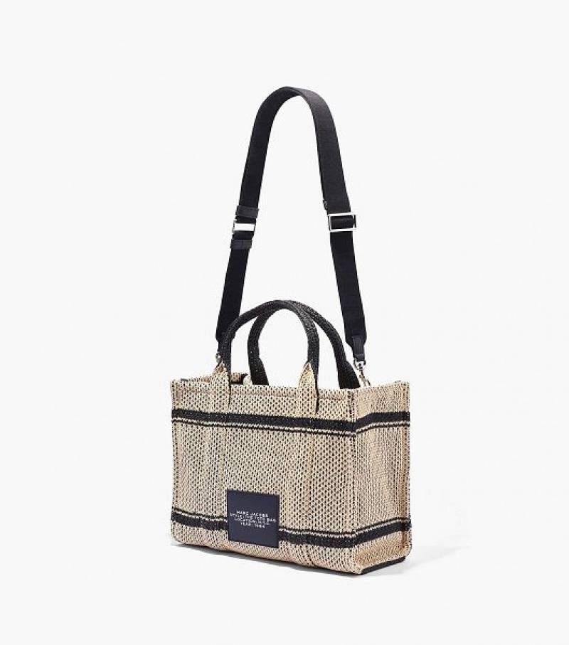 Beige Women's Marc Jacobs The Straw Jacquard Medium Tote Bags | 04173IMFE