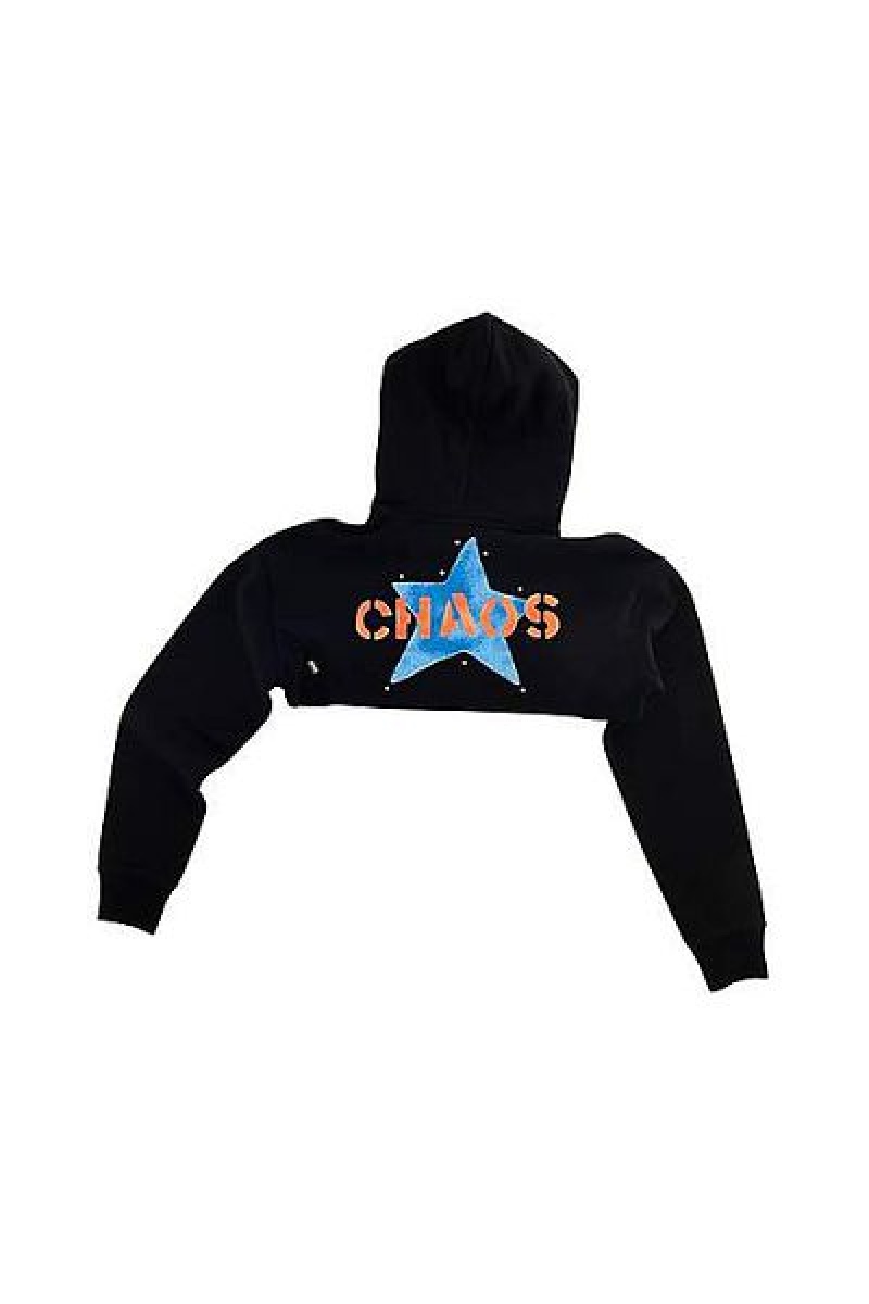 Black Heaven Marc Jacobs Chaos Cropped Hoodie | 98470BVUF