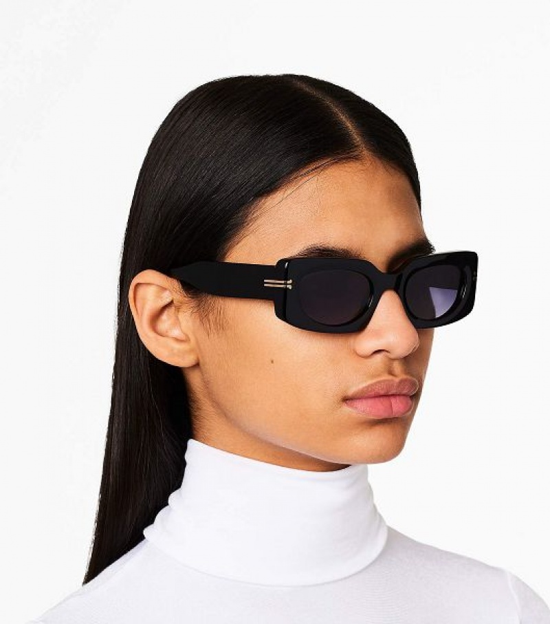 Black Women's Marc Jacobs Icon Rectangular Sunglasses | 68741IHGX