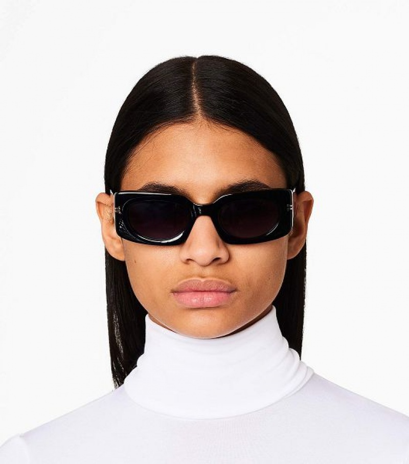 Black Women's Marc Jacobs Icon Rectangular Sunglasses | 68741IHGX