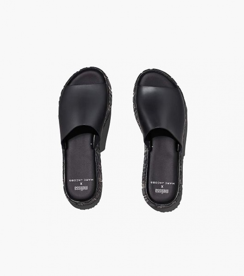 Black Women's Marc Jacobs Melissa x Marc Jacobs Becky Platform Slides | 32754XDAC