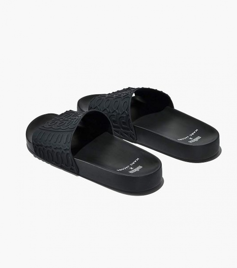 Black Women's Marc Jacobs Melissa x Marc Jacobs Slides | 19465KWBE