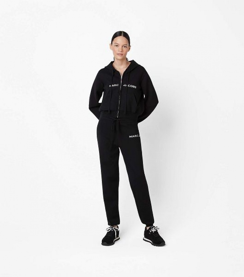 Black Women's Marc Jacobs The Cropped Zip Hoodie | 59208PKGN