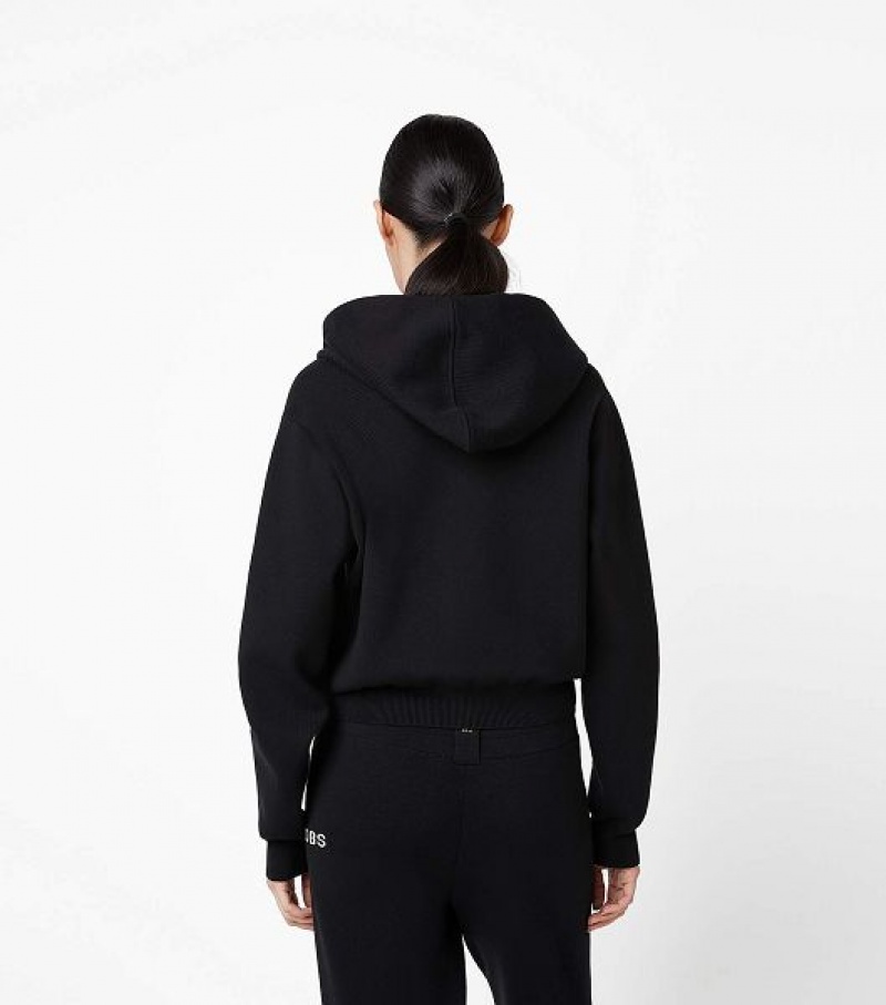 Black Women's Marc Jacobs The Cropped Zip Hoodie | 59208PKGN