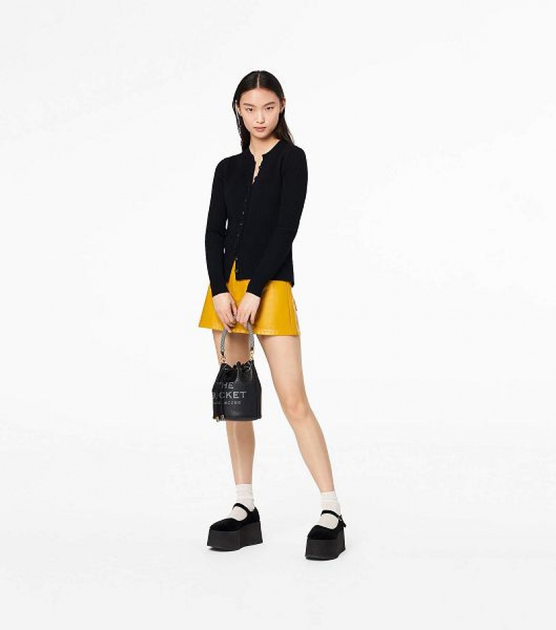 Black Women's Marc Jacobs The Leather Bucket Bags | 74950WNCQ