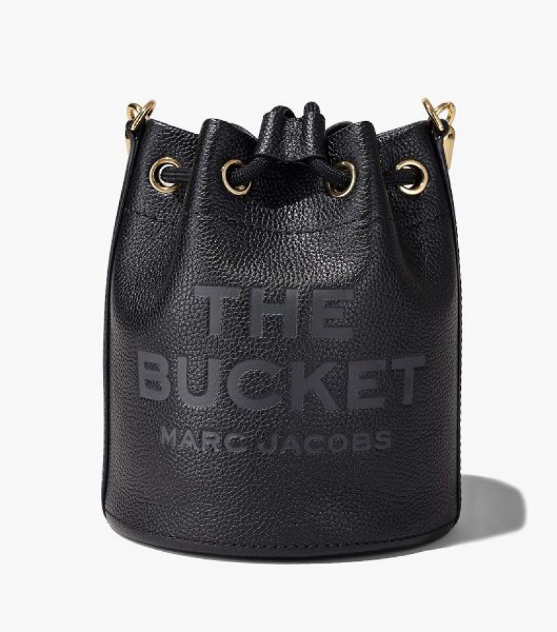 Black Women's Marc Jacobs The Leather Bucket Bags | 74950WNCQ