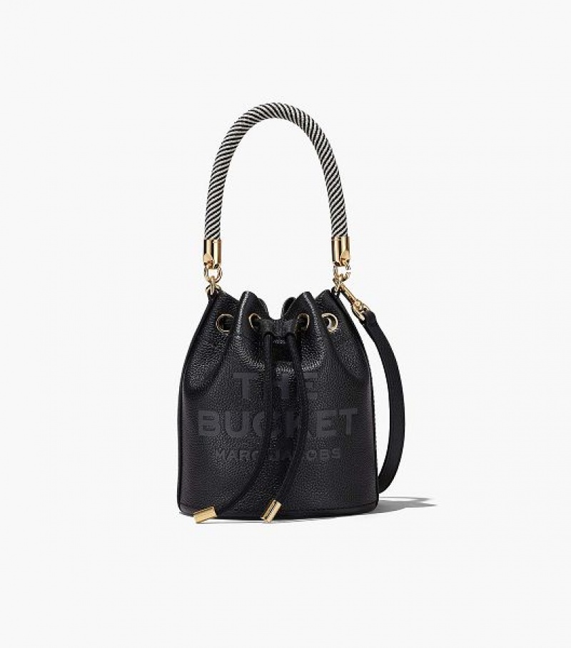 Black Women\'s Marc Jacobs The Leather Bucket Bags | 74950WNCQ