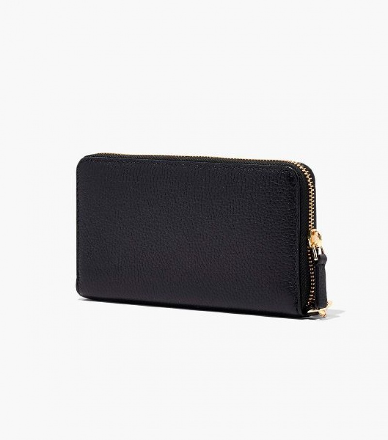 Black Women's Marc Jacobs The Leather Continental Wallets | 74021POXB